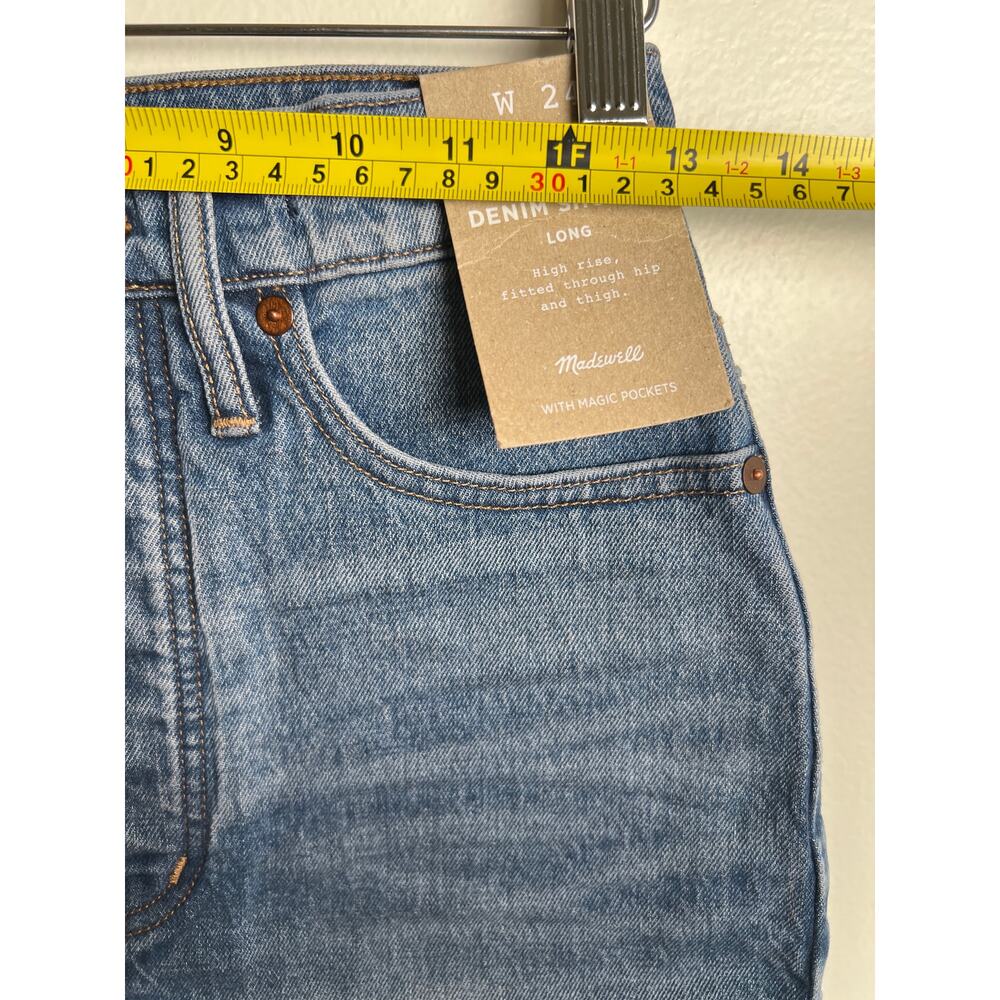 Madewell High-Rise Long Denim Shorts NWT Size 24 Button Fly - Picture 4 of 8